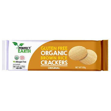 Perfect Earth Organic Brown Rice Crackers Original 100g